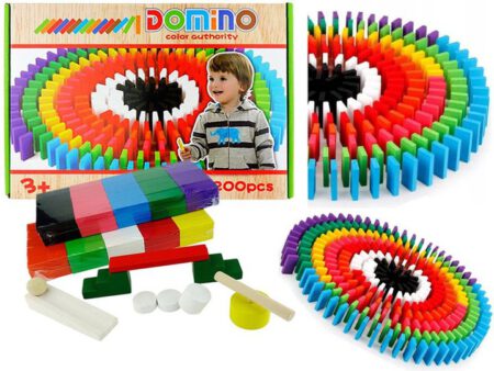 Domino drewniane kolorowe 200 szt.