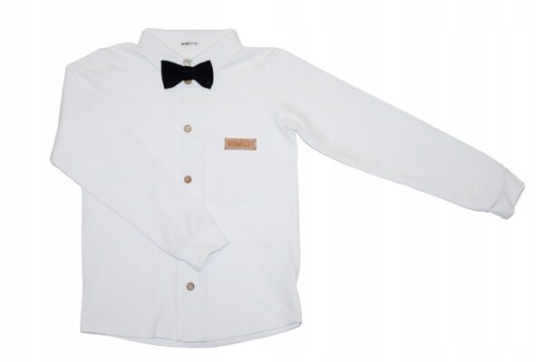 Komplet: biała koszula i spodnie 128